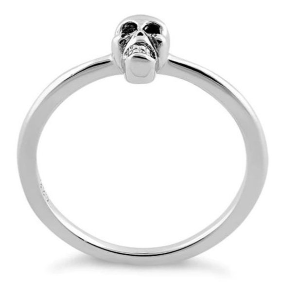 925 STERLING SILVER Dainty Phantom Skull Ring Goth Punk - Picture 12 of 14